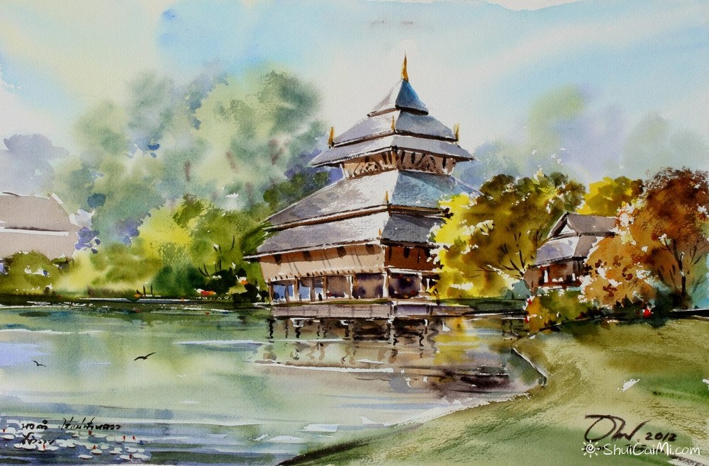 泰国Thanakorn Chaijinda 水彩画作品-图片2