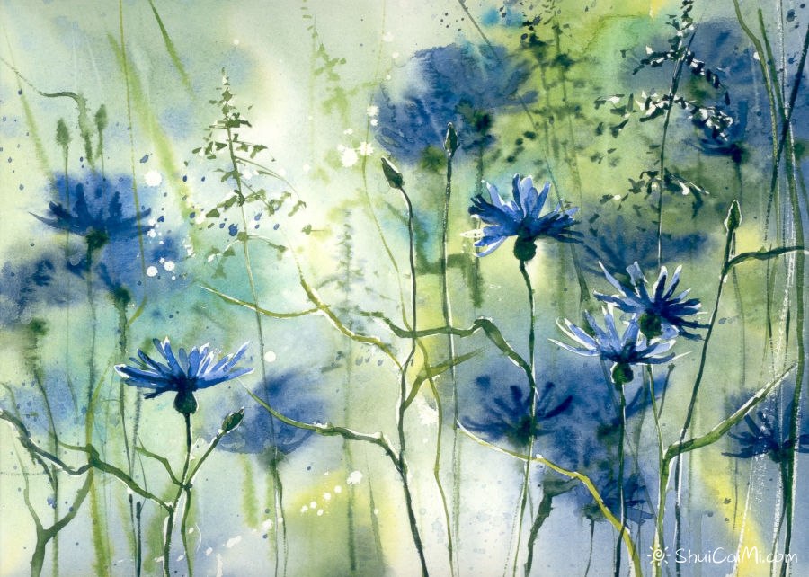 Malgorzata Szczecinska的自然风景花卉水彩画-图片6