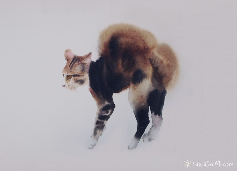 村上豊的水彩画猫作品-图片5