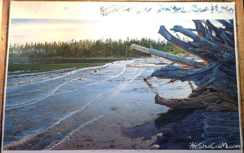 加拿大画家Carol Evans的海滩水彩绘画过程