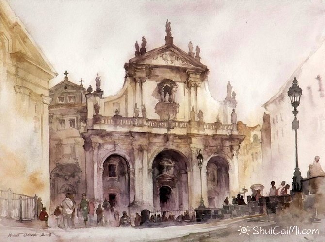 波兰Michal Orlowski水彩风景画作品-图片1