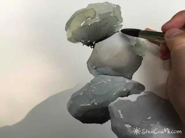 黄有维山水水彩风景画绘画步骤教程