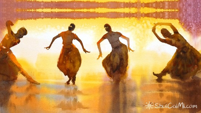印度Abel Antonysamy异域风情光影水彩画-图片1