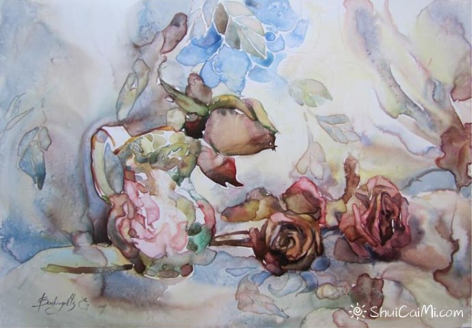 俄罗斯画家埃琳娜Elena Boukingolts的静物水彩-图片5
