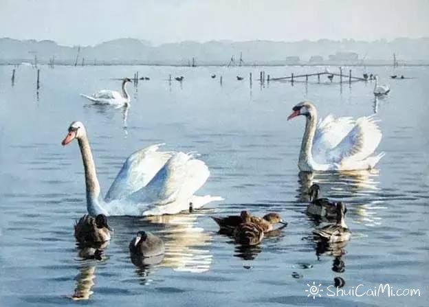 小镇一角 田中己永风景水彩画作品-图片5