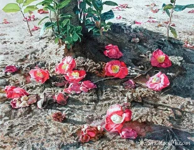 小镇一角 田中己永风景水彩画作品-图片9