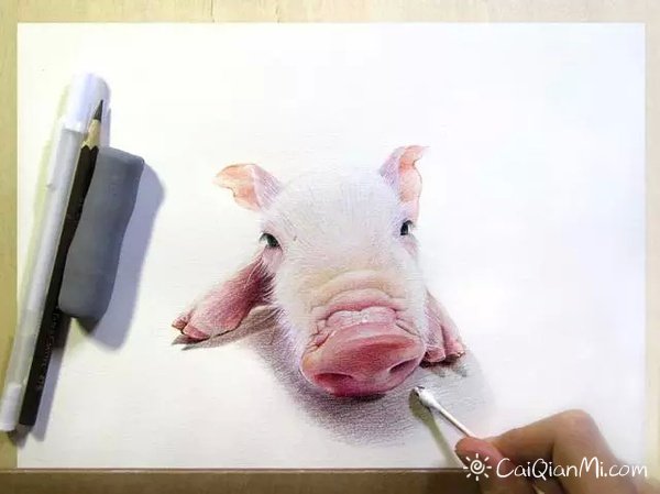 可爱蠢萌小动物宠物彩铅画