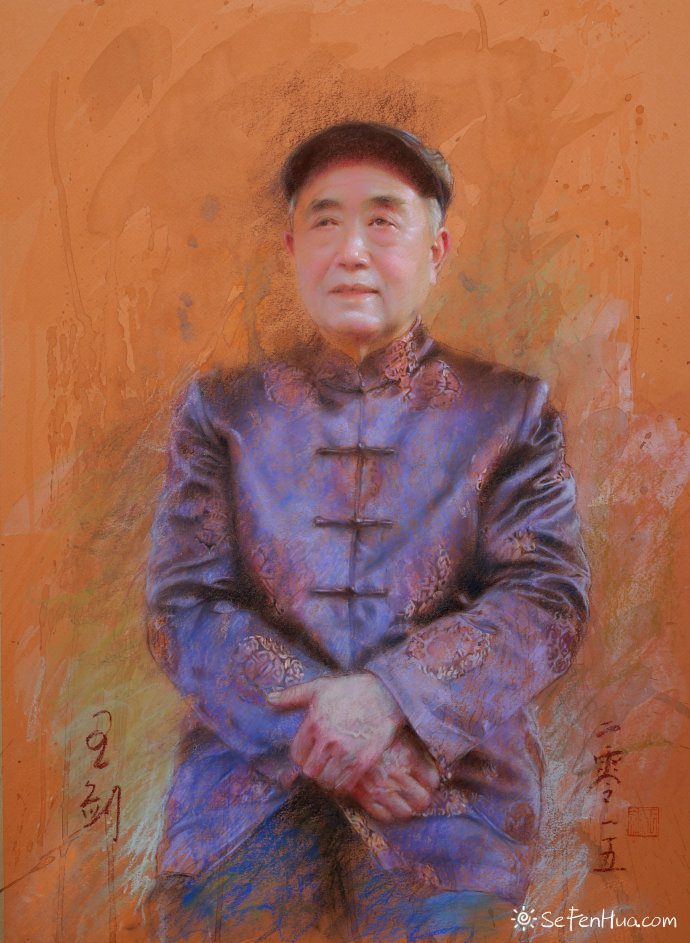 王剑现代女性人物色粉画作品