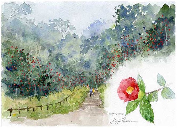 楢崎清春的悠闲田园乡村风景水彩画-图片15