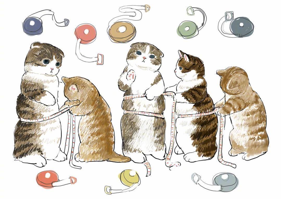 日本画师mofu_sand日常猫猫插画欣赏