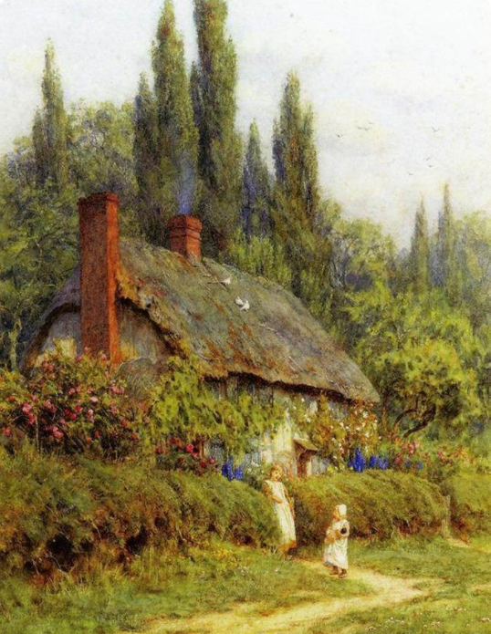 英国Helen Allingham 女画家水彩美术作品欣赏-图片1