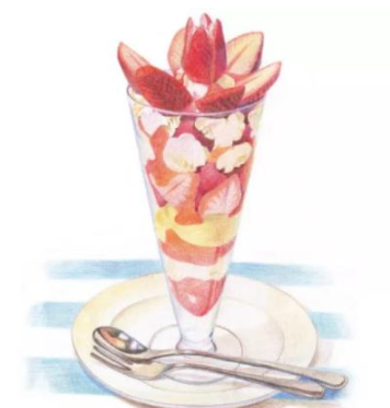 草莓冰淇淋彩铅画步骤教程-图片2