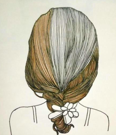 女孩子发型彩铅画的步骤教程-图片1