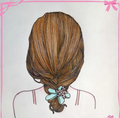 女孩子发型彩铅画的步骤教程-图片2