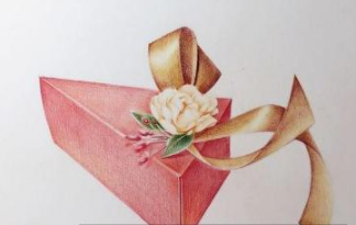 彩铅画喜糖盒子绘画步骤教学-图片2