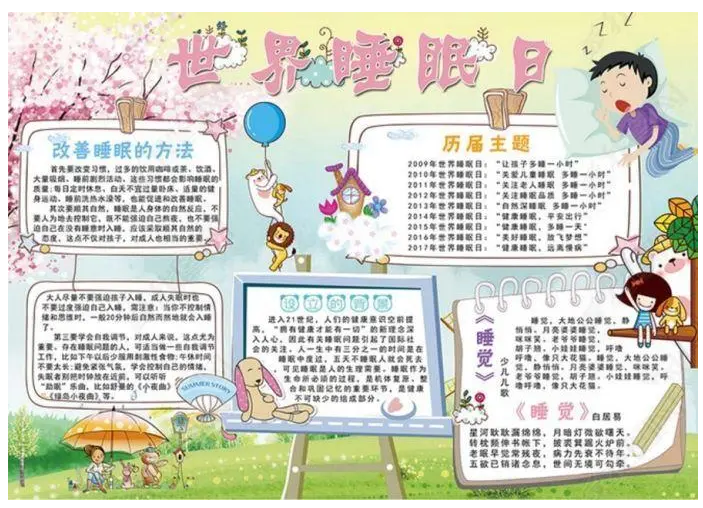 2023年世界睡眠日手抄报怎么画(含素材文字)