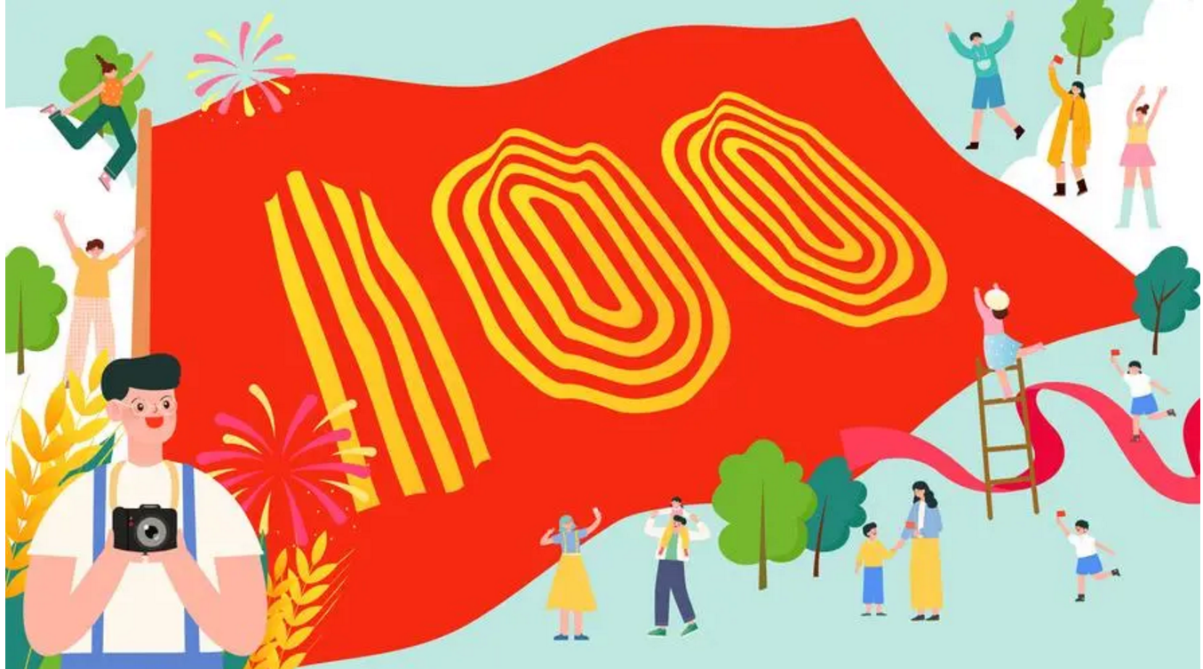 2023年最新献礼建党102周年手绘海报图片-图片1