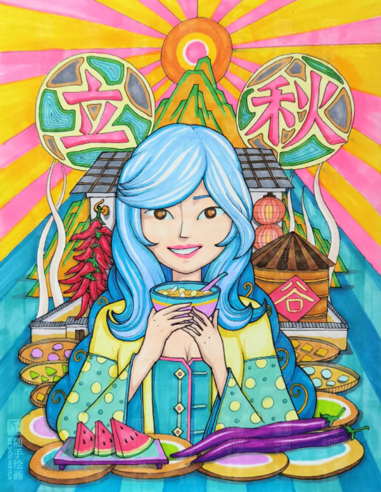 儿童创意美术：立秋节气绘画作品图片欣赏-图片3