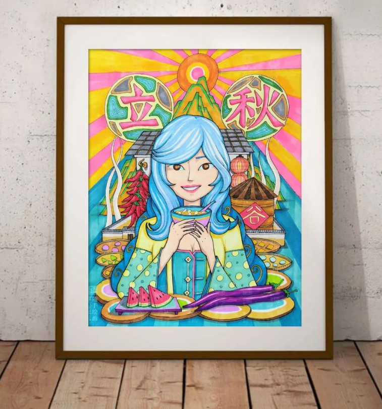 儿童创意美术：立秋节气绘画作品图片欣赏-图片3