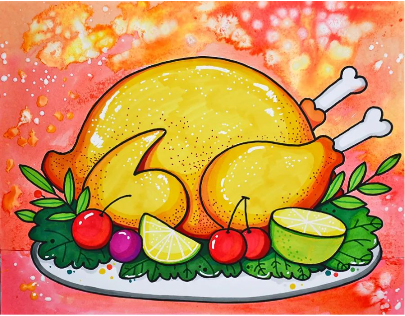 感恩节画画作品图片大全 感恩节主题画手抄报作品-图片1