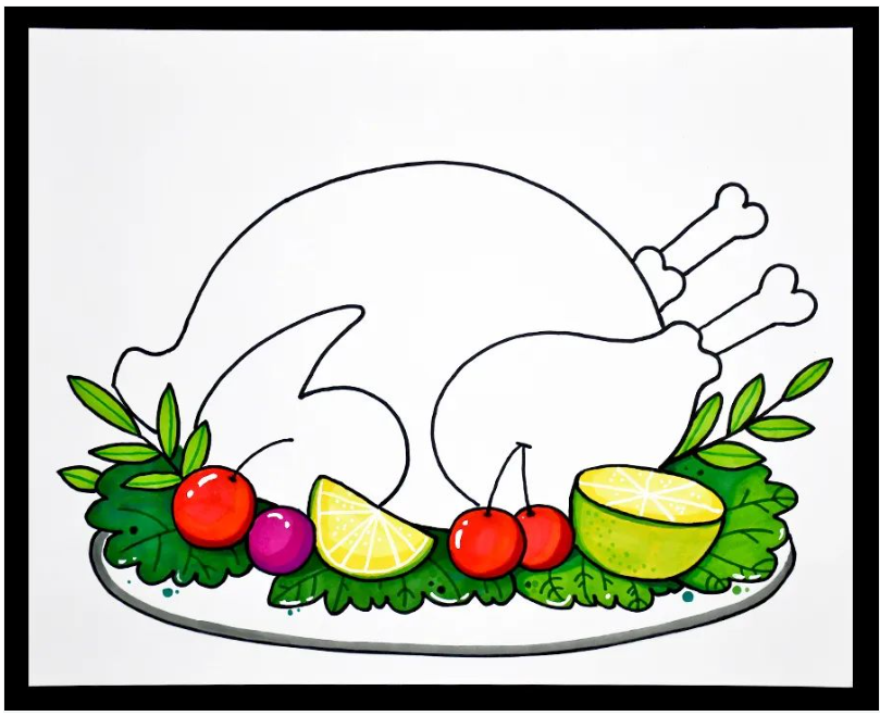 感恩节画画作品图片大全 感恩节主题画手抄报作品-图片3