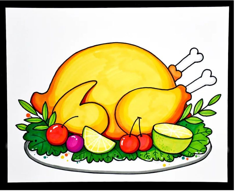 感恩节画画作品图片大全 感恩节主题画手抄报作品-图片4