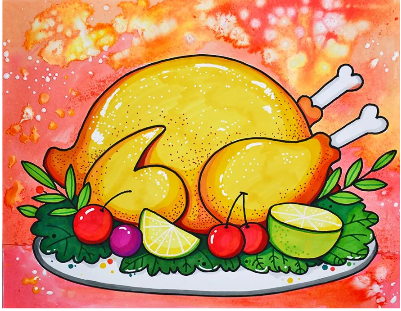 感恩节画画作品图片大全 感恩节主题画手抄报作品-图片7