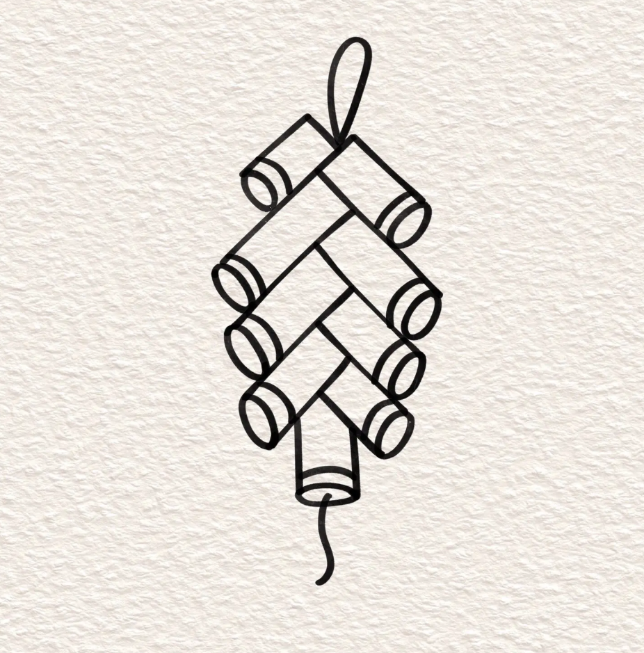 2024过年了鞭炮怎么画简笔画教程图解-图片1