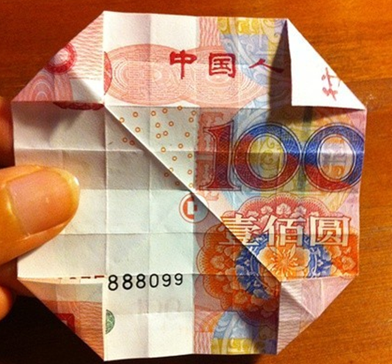 怎么用100元折玫瑰花图片大全