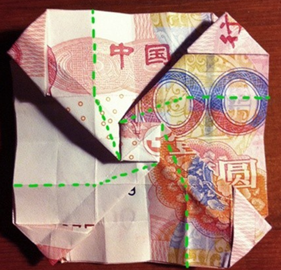 怎么用100元折玫瑰花图片大全