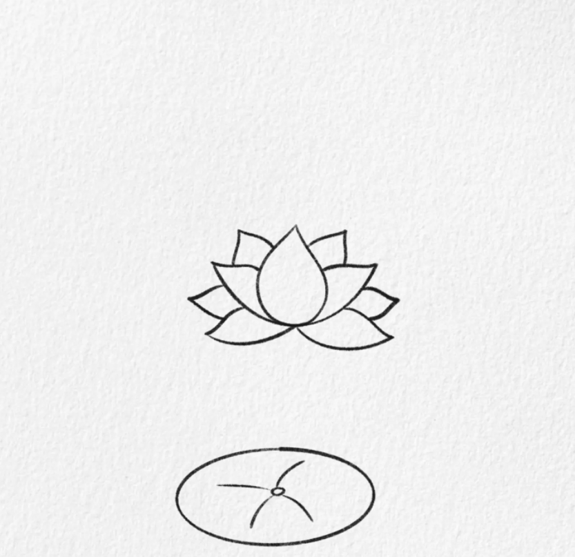 简笔画荷花的步骤简单好看 画荷花最简单的画法-图片2
