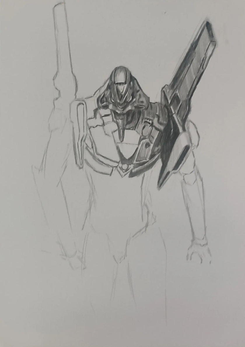 初号机头部怎么画 一步一步教我画初号机超好看-图片1