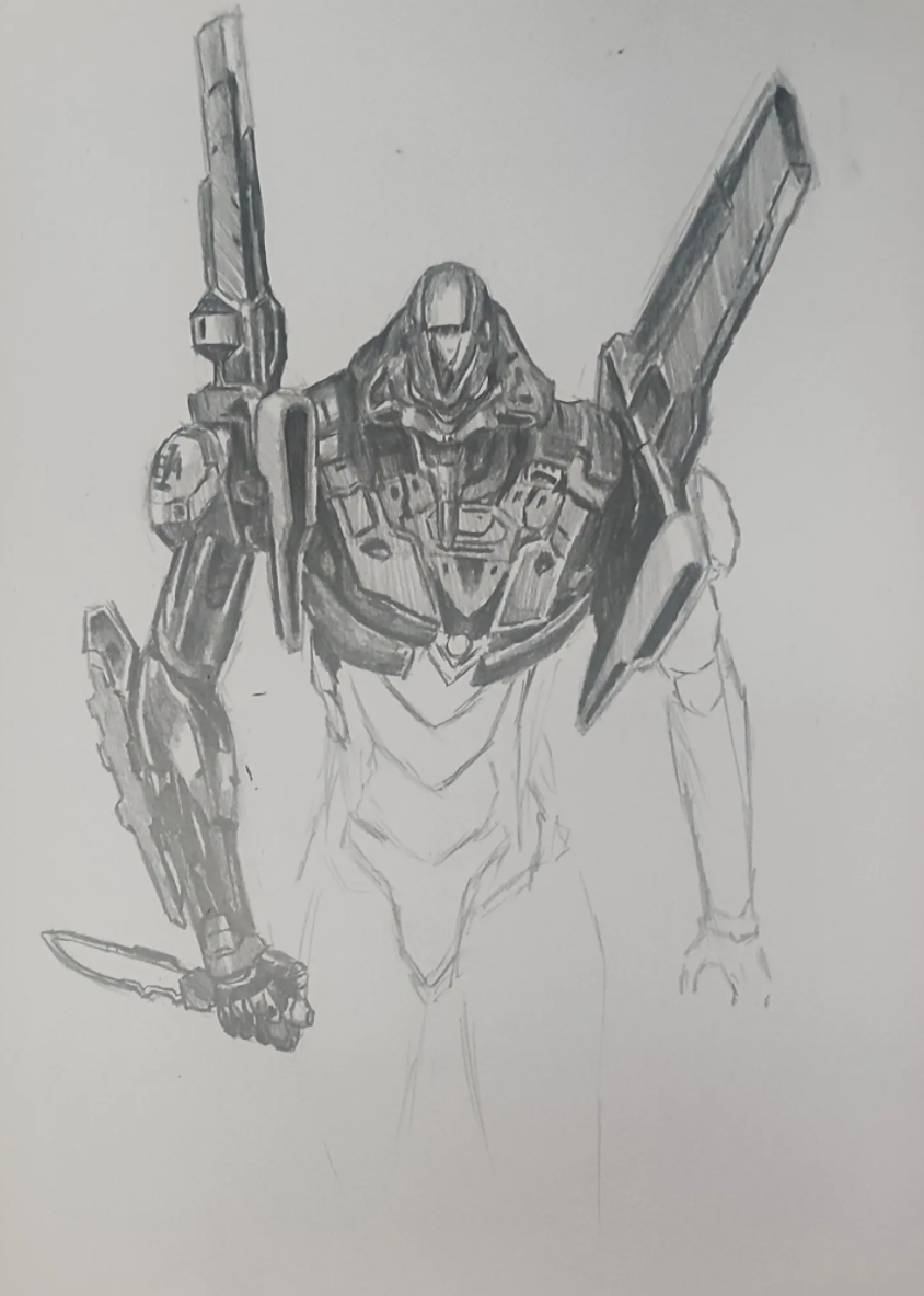 初号机头部怎么画 一步一步教我画初号机超好看-图片2