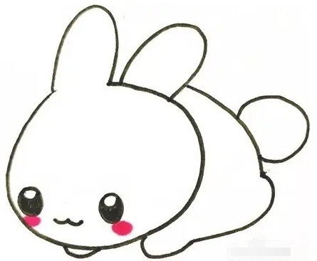 3-6岁儿童简笔画兔子趴着图片大全-图片1