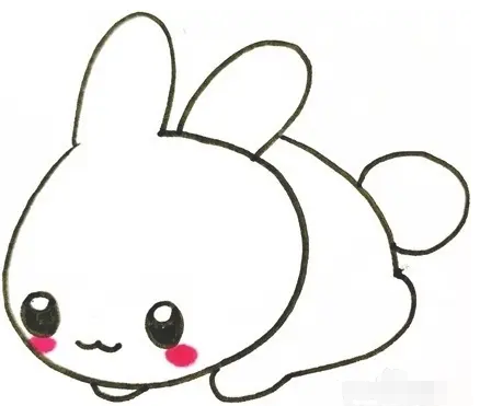 3-6岁儿童简笔画兔子趴着图片大全-图片2