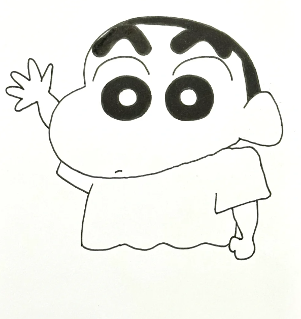 一步一步教我画人类蜡笔小新简笔画教程-图片1