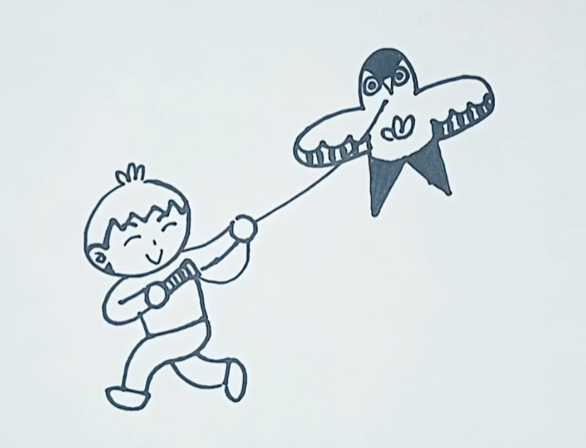 2024最新的春天放风筝的简笔画怎么画好看-图片1