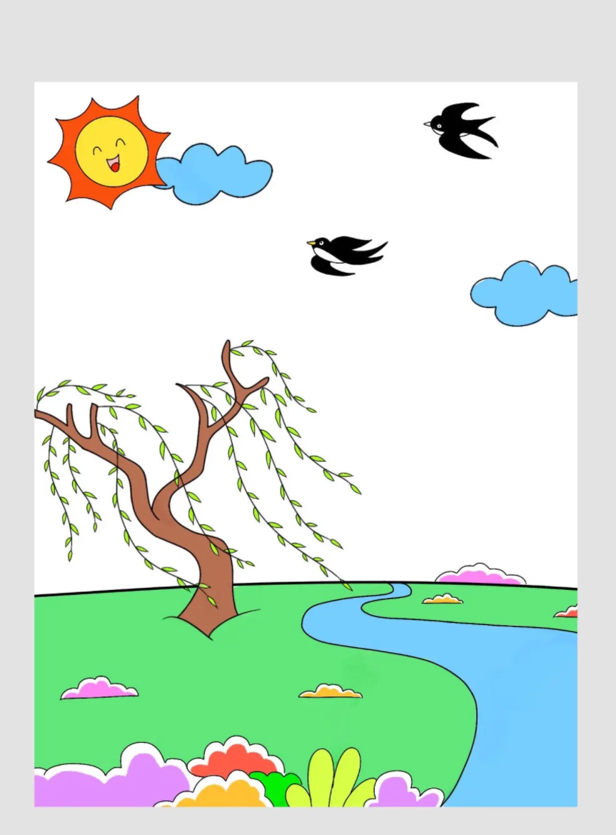春天的植物简笔画柳树怎么画(含教程图解)-图片2