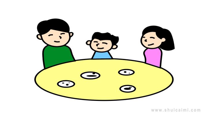 全家一起吃团圆饭简笔画怎么画 全家一起吃团圆饭简笔画简单-图片1
