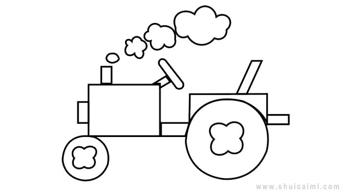 拖拉机简笔画怎么画 拖拉机简笔画图片-图片3