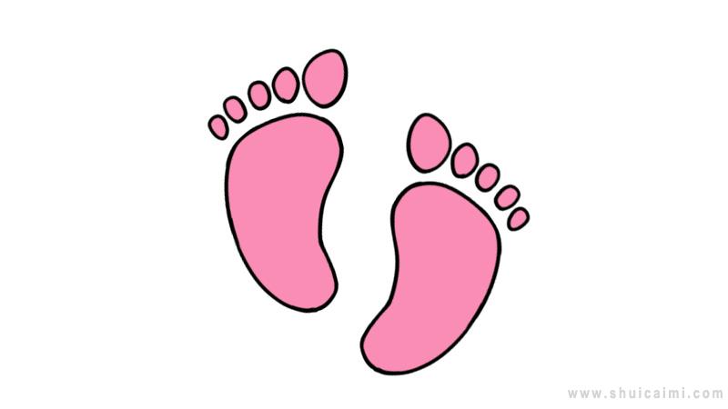脚印简笔画怎么画 脚印简笔画好看-图片1