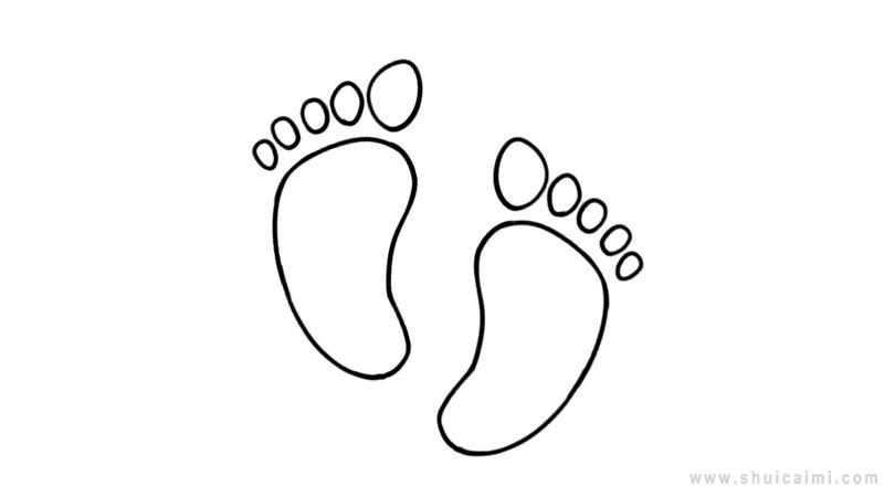 脚印简笔画怎么画 脚印简笔画好看-图片4
