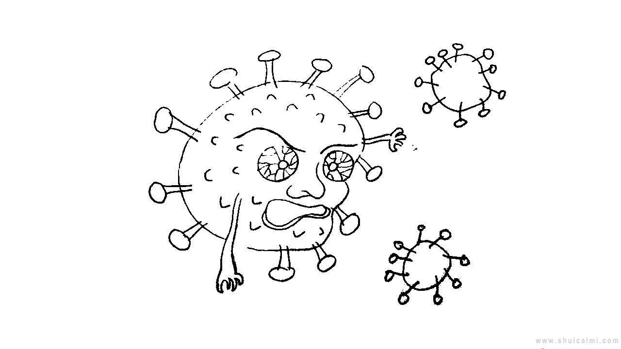 新型冠状病毒简笔画怎么画 新型冠状病毒简笔画步骤-图片3