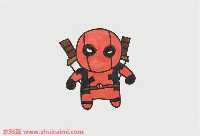 死侍简笔画:死侍怎么画一步一步教简笔画简单帅气-图片3