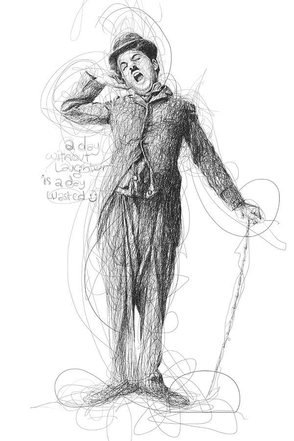 经典的电影明星素描 Vince Low人物素描作品-图片1