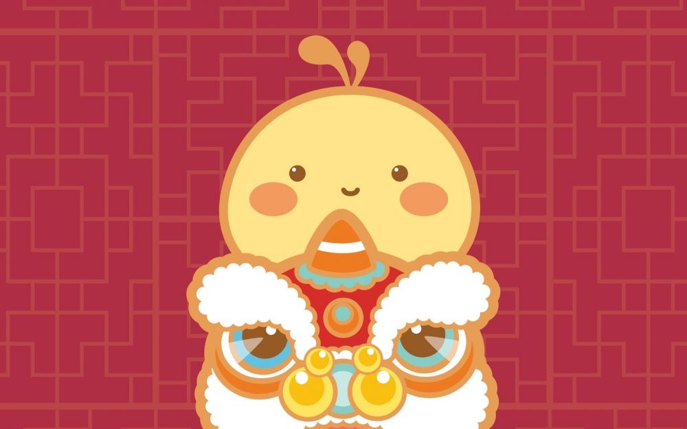 油爆叽丁新年开运卡通手绘精美壁纸