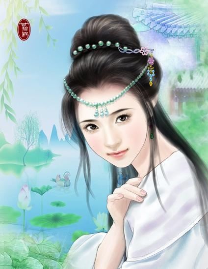 仙气十足唯美手绘气质古风美女