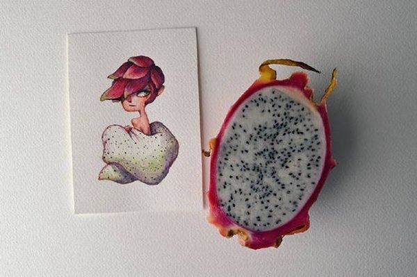 英国插画师Marija Tiurina水果拟人手绘女孩图片