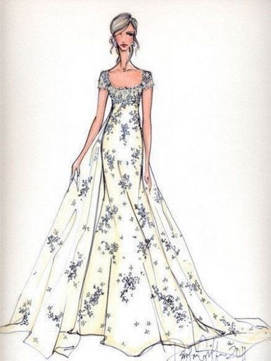 超漂亮的素描婚纱手绘图片赏析