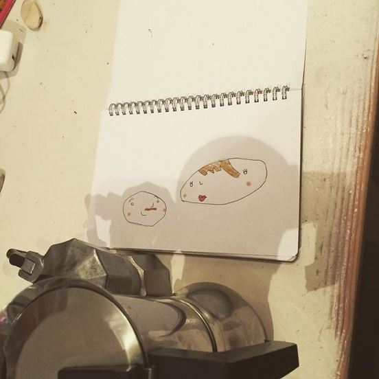 物品投影与手绘插画创意结合图片